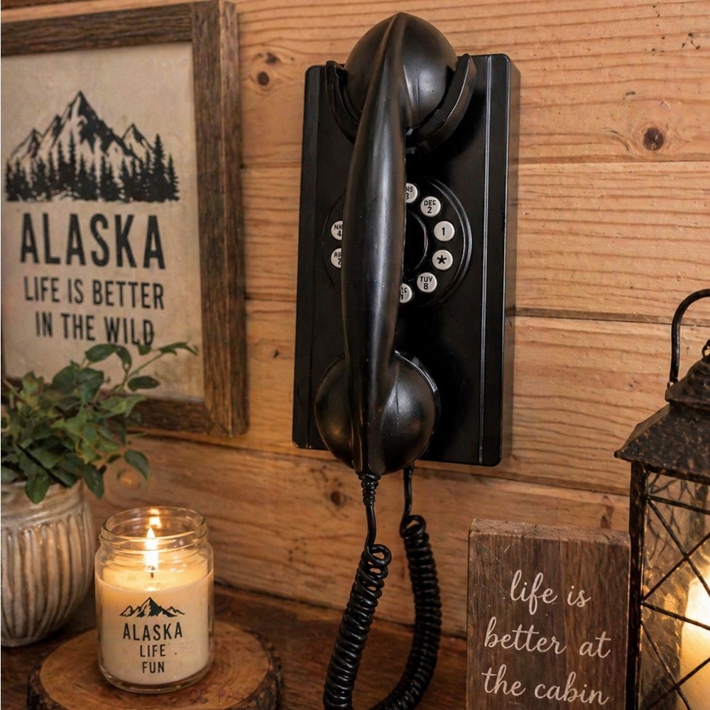 Crosley Retro Wall Phone ☎️ Vintage Style Black CR55